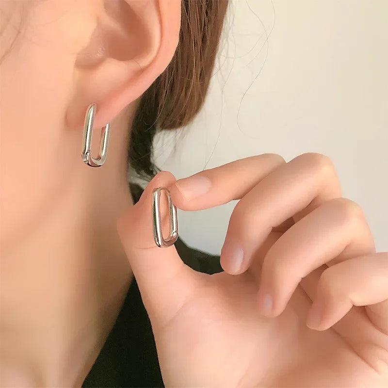 3PCS Triple Huggie Stud Earrings Set Cute Statement Chain Earring Dainty Drop Earrings Small Hoops Women Trendy Jewelry Lots