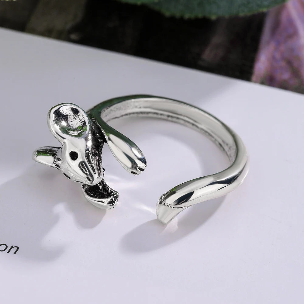 Creative Adjustable Alloy Rat Ring Vintage Simple Cute Low Allergy Eco-Friendly Decorative Accessory Holiday Gift