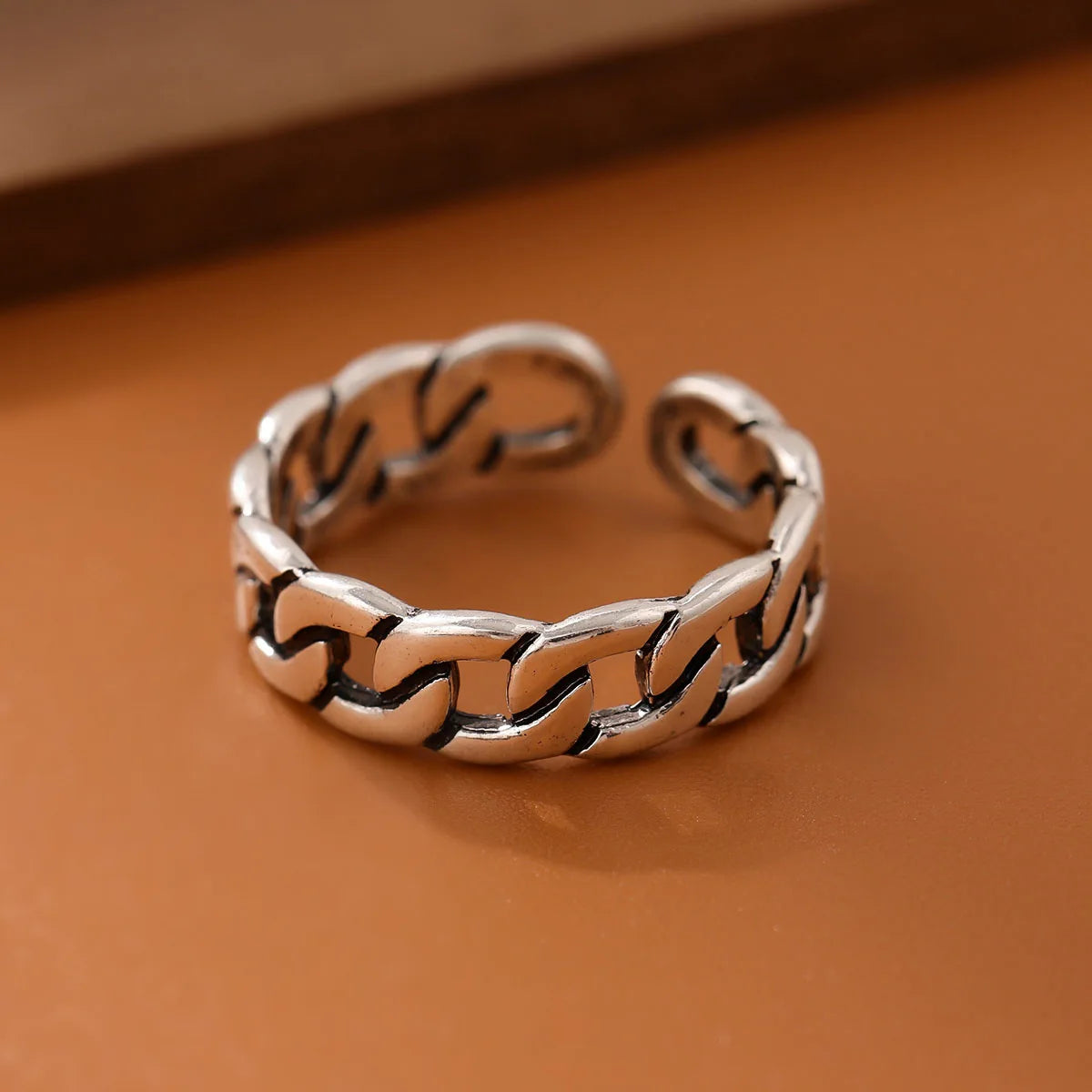 New Chain Retro Simple Personality 925 Sterling Silver Jewelry Braided Exquisite Opening Rings  R086